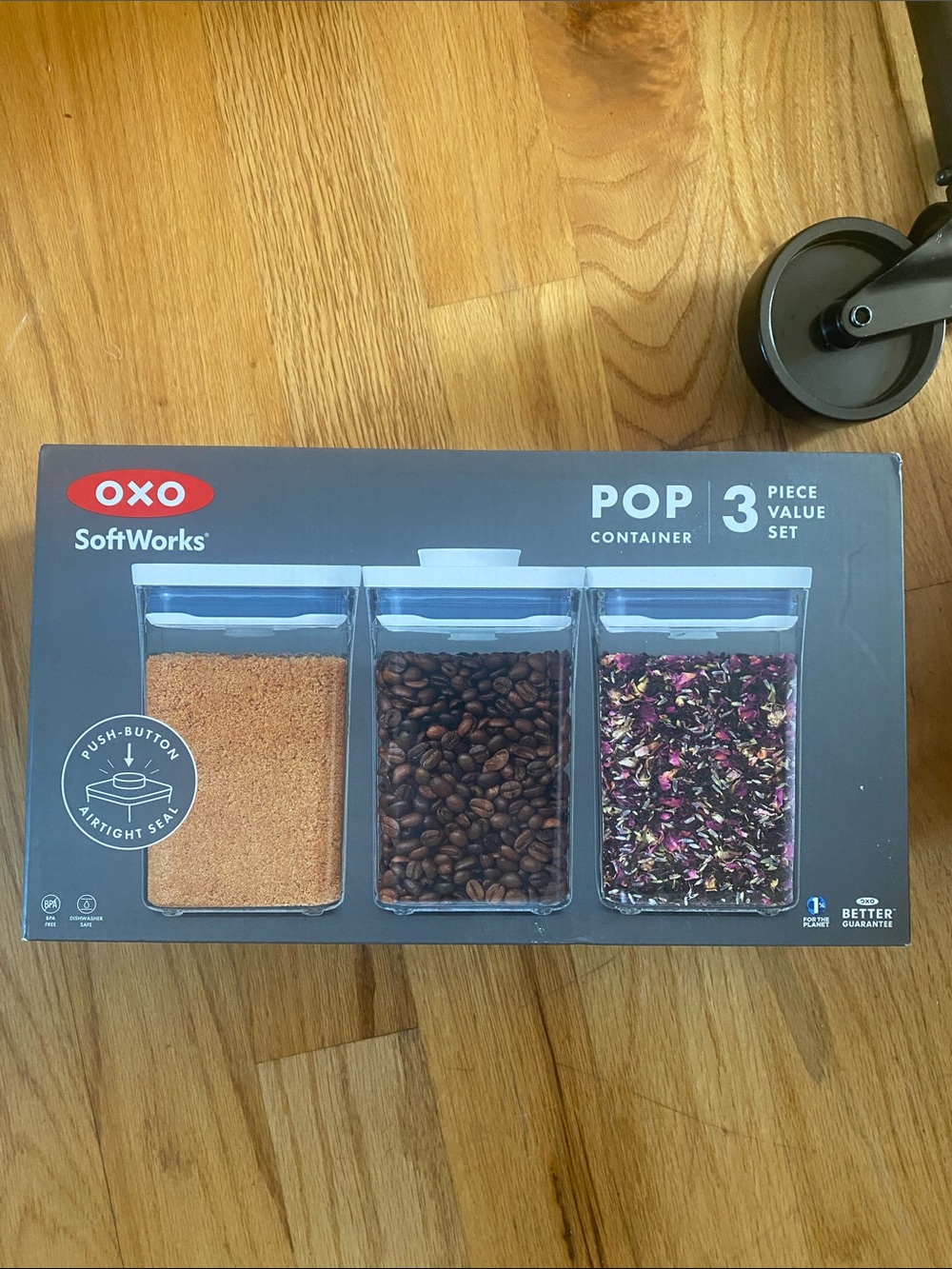 OXO POP 3-Piece Container Set - Gray Box with White Lids